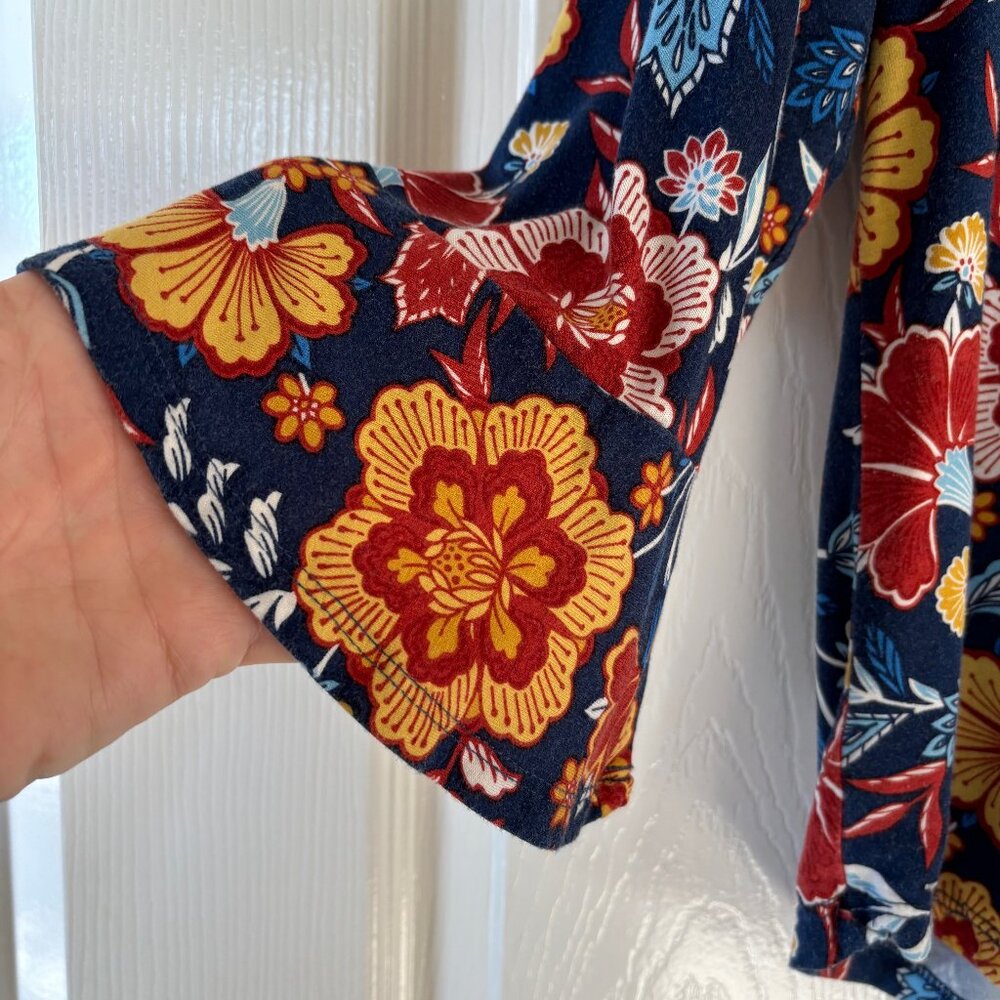 Ruby Rd. Fall Floral Shirt 3/4 Sleeve - Picture 3 of 12